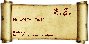 Munár Emil névjegykártya